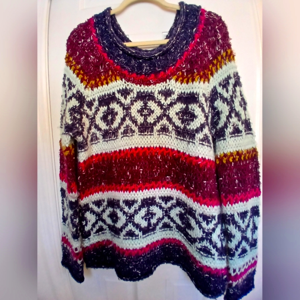 Free People multi-color patterned women's sweater. Size S/P